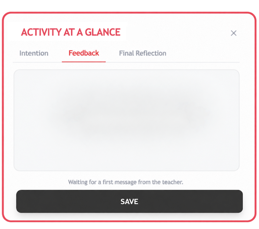 Feedback tab of The Activity at a Glance