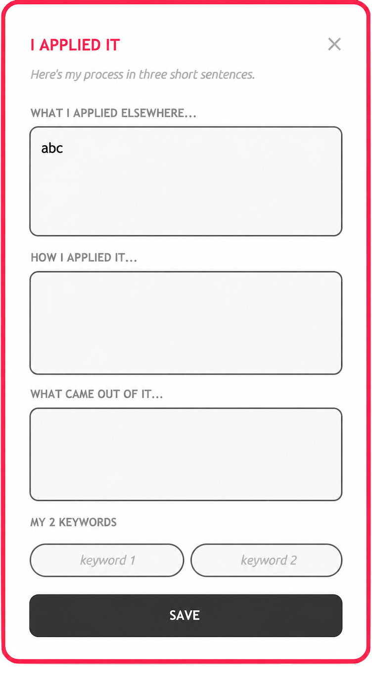 I Applied It window