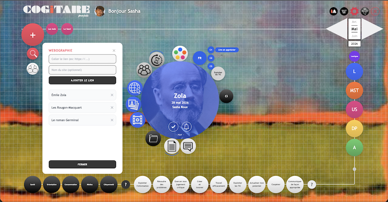 Interface élève de Cogitare