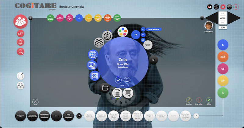 Interface enseignant de Cogitare