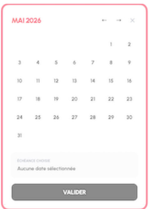 Fenêtre Échéances